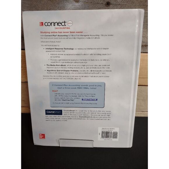 Managerial Accounting (10th Ed., 2014, McGraw Hill) Ronald Hilton & David Platt - Picture 2 of 2